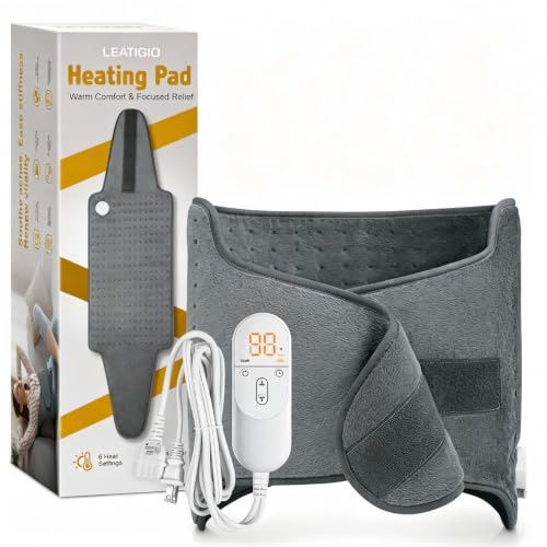 Image of Heating Pad for Back & Period Cramps, Wrap Around Heating Pad for for Waist Stomach, Versatile Electric Heated Pad for Neck Shoulders Thigh Knee, Birthday Gifts for Women Men Mom Dad