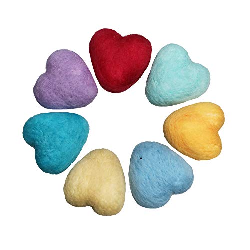 D&J DON&JUDY 7pcs Pack Newborn Handmade Wool Felt Heart Shape Photography Studio Prop (Rainbow?Heart-Shaped ?)