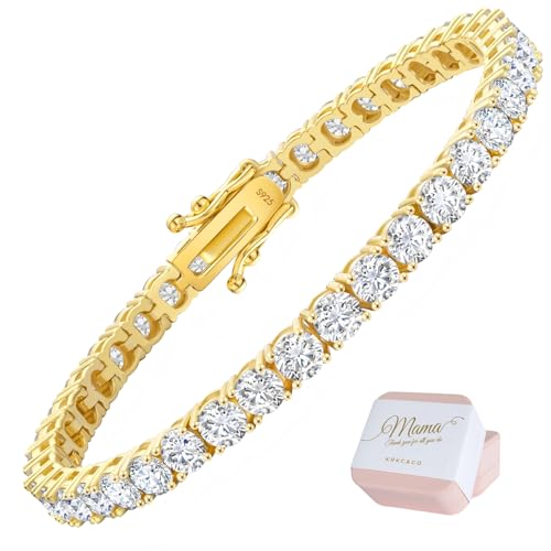 KRKC&CO Lab-Grown Moissanite Bolo Tennis Bracelet Women, Everyday Jewelry