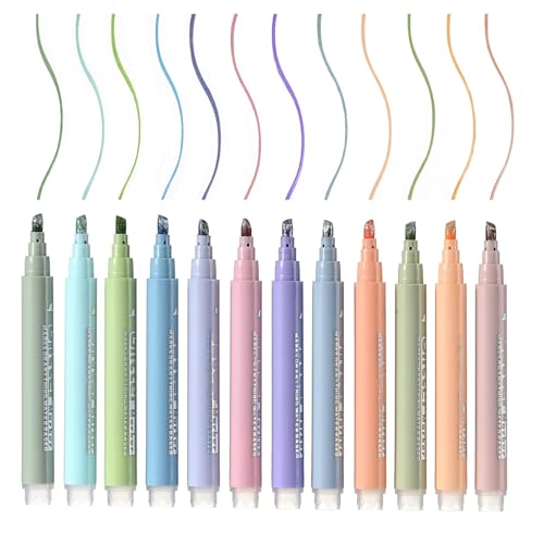 konket -Bible Highlighters And Pens No Bleed, 12Pcs Aesthetic Cute Highlighters, Assorted Colors Pastel Markers, Glitter highlighters for School Supplies and Office Journal DIY