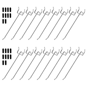 Yoaeyok 20 Piezas Ganchos para Tableros con Agujeros, Ganchos de Metal para Panel Perforado, para Perforada de Bricolaje Panel Chapa Perforada de Pared Estante de Exhibición Minorista, 15cm