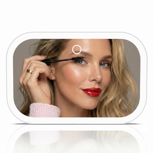 Espejo para maquillaje con luz recargable Fancii rectangular