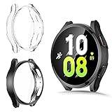 ⌚【Vollständige Abdeckung, Rundumschutz】Dieses mit einem Bildschirm abgedeckte Gehäuse bietet Ihrer Kompatibel mit Samsung Galaxy watch 5 (44mm) Schutz vor äußeren Oberflächen. Sie schützt den Bildschirm und die vier Seiten der Uhr vor Kratzern, Zertrümmern, Kollisionen oder anderen Beschädigungen. Touchscreen- und Sensorfunktionen funktionieren gut mit der Schutzabdeckung.