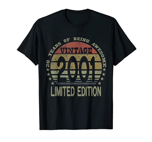 20 Year Old Gifts Vintage 2001 Limited Edition 19th Birthday T-Shirt