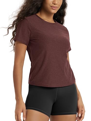 Image of ODODOS Women's Short Sleeve Performance T-Shirts - Ultra Soft odSTRATUM Tech Crew Neck Tee UPF 50+ Essential Top