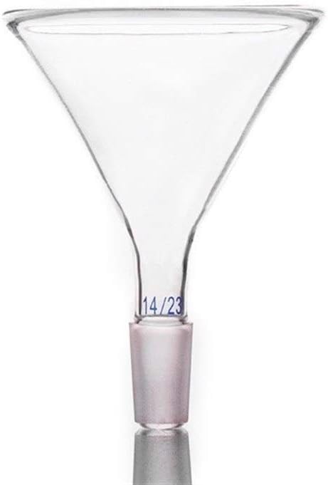MaGiLL Glass Short Stem Funnels, O.D. 75mm, Joint 14/23, Borosilicate Glass, Heavy Wall with External Ground Joint (Size : 75mm), Clear