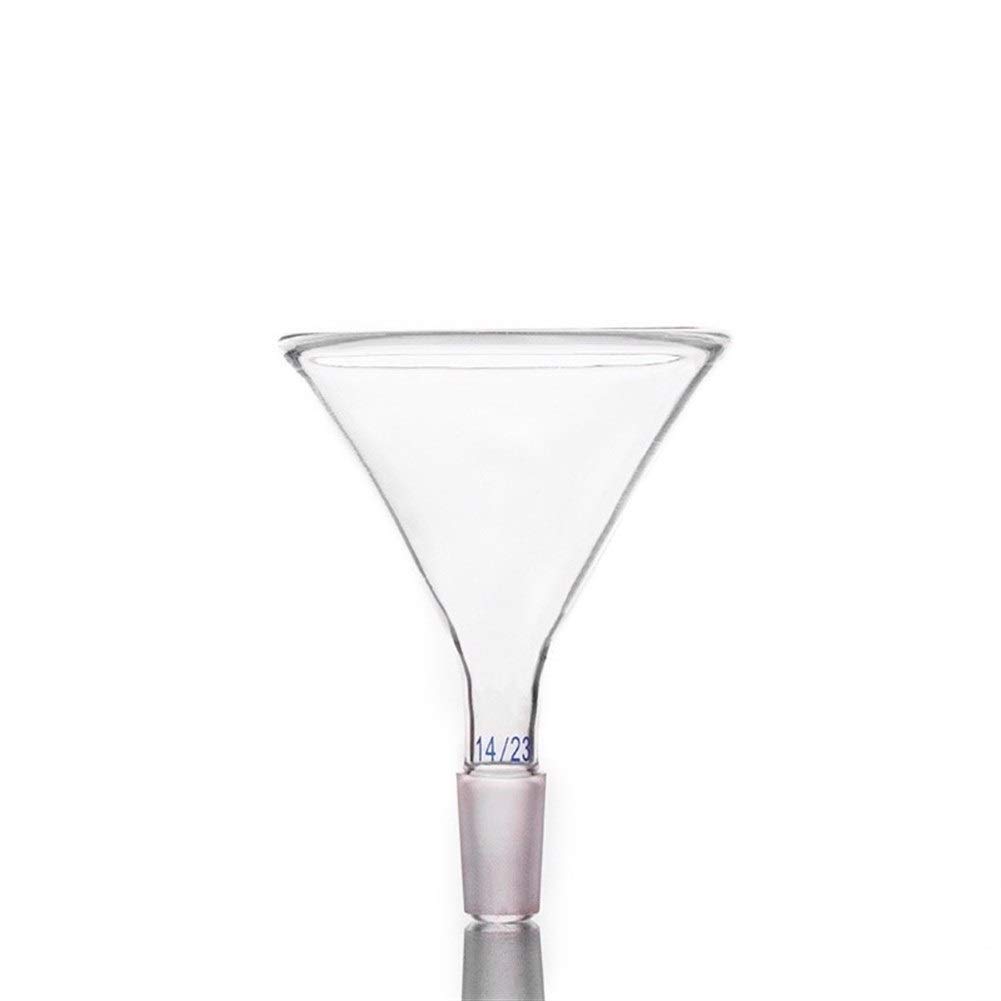 MaGiLL Trichter aus Glas mit kurzem Stiel, Außendurchmesser 50 mm, Verbindung 14/23, Borosilikatglas, schwere Wand mit Außenschliffverbindung (Größe: 50 mm)
