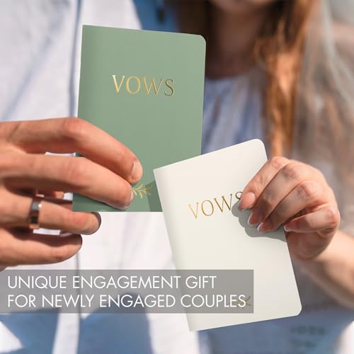 Image of ZICOTO Elegant Vow Books with Gold Foil Lettering for Your Wedding - Perfectly Sized Vow Books with Plenty of Pages to Write Whatever is on Your Heart - A Beautiful Addition for The Wedding Day