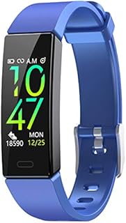 ZURURU Fitness Tracker with Blood Pressure Heart Rate Sleep Health Monitor, Activity Tracker with Step Calorie Counter Pedometer for Men & Women (Blue)