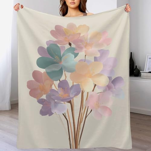 Couverture fleurs abstraites douce et durable 127 x 152,4 cm - 5