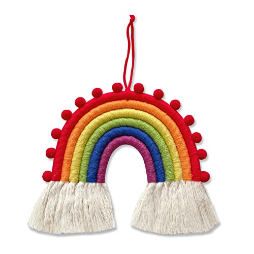 Boho Rainbow Macrame Wall Hanging - Boho Rainbow Decor for Baby Room, Nursery, Home Decor