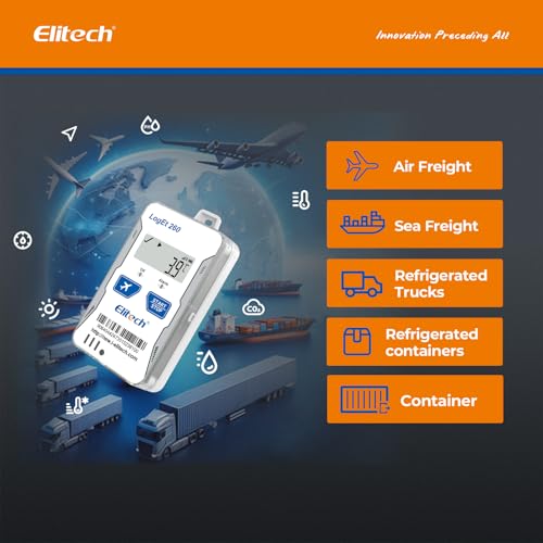 Image of Elitech 4G Reusable Real-time Temperature Humidity Data Logger Light /Shock /Location, Built-in SIM Card,Shadow Data,Airplane mode,Cloud Storage,SMS /Email /APP /Web Alarm,100000 Points,Loget 260-THE-5Pack