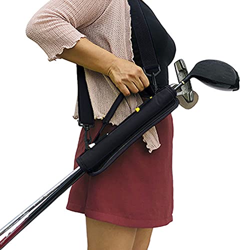 Golf Club Carry Bag Lightweight Portable Sunday Pencil Carrier Bag Travel Case Foldable Slim Storage Bag Adjustable Shoulder Strap Driving Range Course Practice Golf Stick Pouch Sport Accessories
