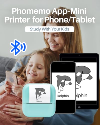 Image of Phomemo Print Pod Mini Sticker Printer - Sticker Maker Machine M02X, Inkless Pocket Printer Blutooth Thermal Portable Maker Machine for Creative DIY, Diaries, Photos, Study Notes, Green | Pocket Printer Blutooth Mini Thermal Printer, Portable Maker Machine for Creative DIY, Diaries, Photos, Study Notes, Green