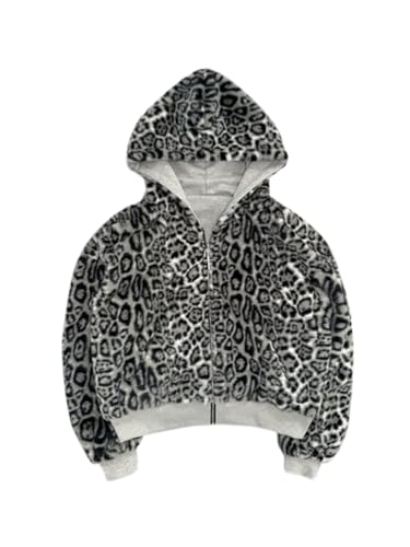 Vintage Leopard Print Jacket Unisex Zip Up Hoodie Oversized Print Jacket Baggy Long Sleeve Hoodie Grunge Streetwear2
