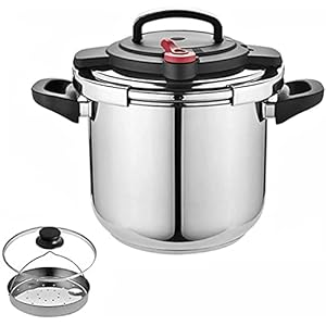 Household High Pressure Cooking Pot,304 Stainless Steel Explosion-Proof High Pressure Cooker Suitable for Induction Cooker Gas,Silver-4L