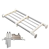 BAOYOUNI Tension Shelf Expandable Clothes Closet Organizer Rack Adjustable DIY Wardrobe Dividers Separator Ivory, 15.75-23.62 Inches