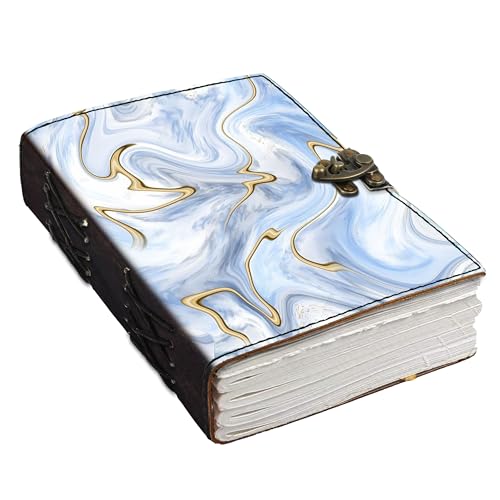 Image of DI-KRAFT Customize Diary with Name with Beautiful UV Prints | Customized Leather Writing Diary Unruled White Paper Journal Personal Notepad Sheets Daily Planner for Gifting (Pattern 3)