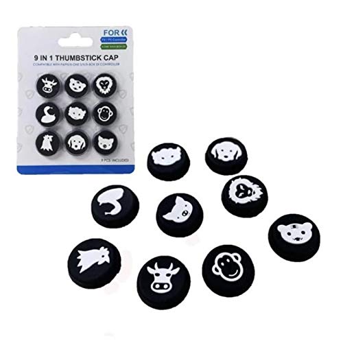 Porro Fino 9 Pieces Replacement Thumb Grips Caps Cover Silicone Luminous Analog Controller Joystick Thumb Stick Cap, Compatible with PS5 PS4 PS3 PS2 Xbox 360 Xbox One Controllers-picture-43