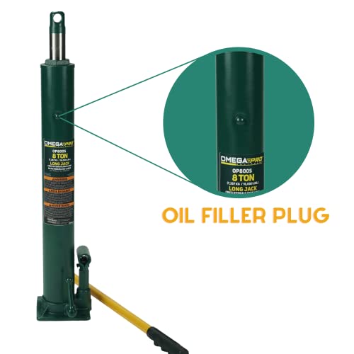 Image of Omega Pro Hydraulic Long Ram Jack - 8 Ton Capacity with Flat Base for Auto Garage Shop,OP800S