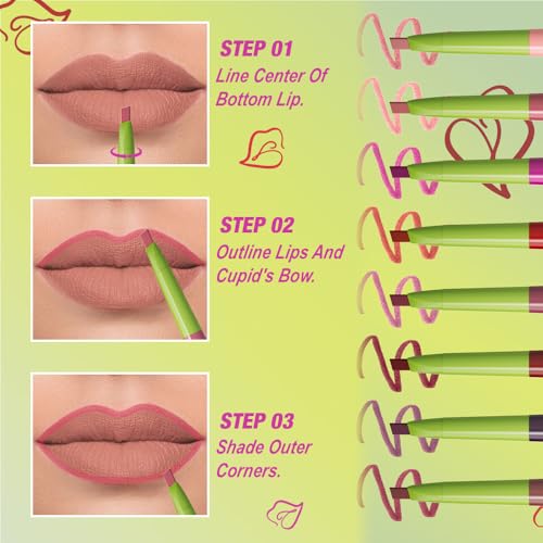 Image of evpct Dusty Rose Triangle Lip Liner Pencil Stick for Women, Retractable Lips Liner Pen Triangle Tip for Sculpting & Filling & Plumping, Longwear Lipliners Pencil, Vegan Cruelty Free Lip Filler Plumper