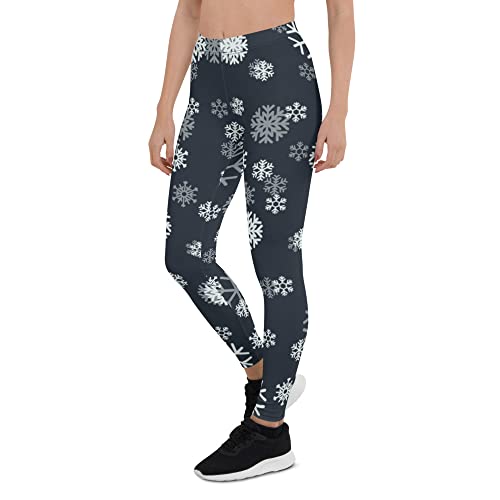 Legging de Noël blanc avec motif neige taille XL pour l'hiver - 3