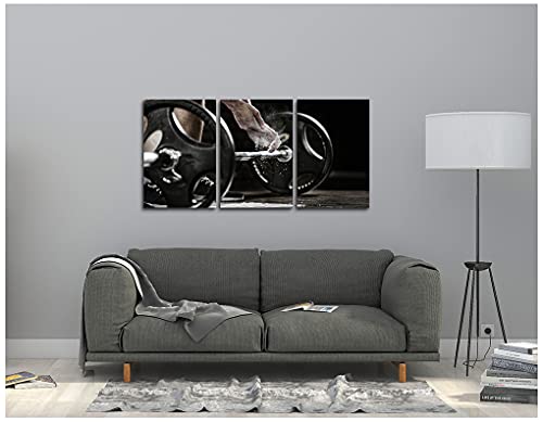 Vvovv Wall Decor Gym Picture Body Building Weight Lifting Training Poster Canvas Prints Stretched Framed Artwork Easy To Hang 16"X24"X3 Panels #TOP2