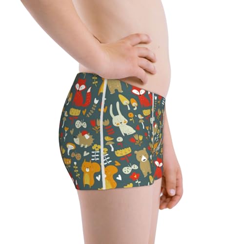 Boys' Cotton Boxer Brief Soft Underwear-Cute Animal Forest2