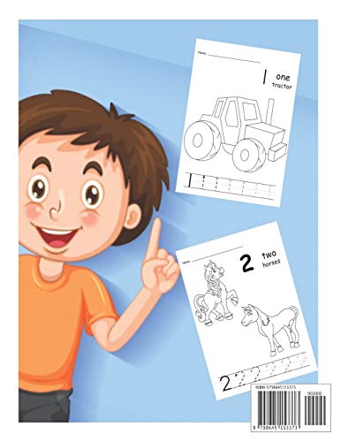 KINDERGARTEN COUNTING AND NUMBER RECOGNITION WORKSHEETS: My Kindergarten Math Workbook - Image 2