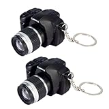 2Pcs Black Camera Keychain with Sound,Key Ring Decor Bag Wallet Pendant,Mini Camera Design Keychain Cute Novelty Ring Child Toy Kids Key Chain Pendant Creative Gift Key Chain Decorative Keychains