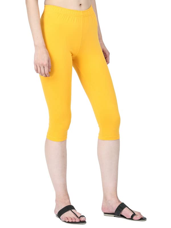 Image of Robinbosky Premium Stretchable Cotton Capri Legging for Women | Suitable for Formal wear & Casual wear | High-End Elastic Makes. The Leggings Squat Proof and Durable for Travel, Yoga, & Workout.