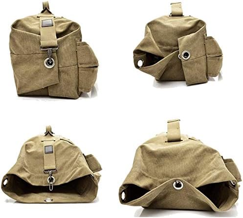 Large Capacity Military Duffel Bag Top Load Double Strap Canvas Backpack,Travel Climbing Bag(Black