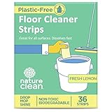 Nature Clean All Natural Wood Floor Cleaner for Mopping 36 Strips, Non-Toxic & Plastic-Free Packaging, Use On Hardwood Laminate Ceramic Tile Linoleum Vinyl Bamboo. Eco-Friendly