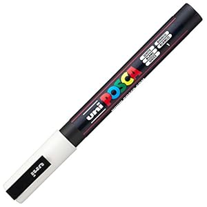 uni-ball 186501 – POSCA marker met fijne ronde punt, wit