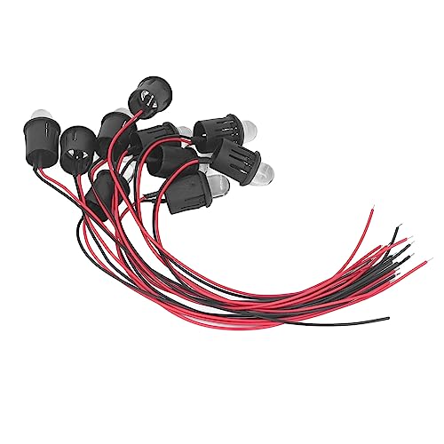 Yunseity LED Diode Light, Energy Saving Dashboard Pilot Indicator Waterproof Line Eyecatching Wide Application 12V Easy Installation 10 Pcs for Boat (White)