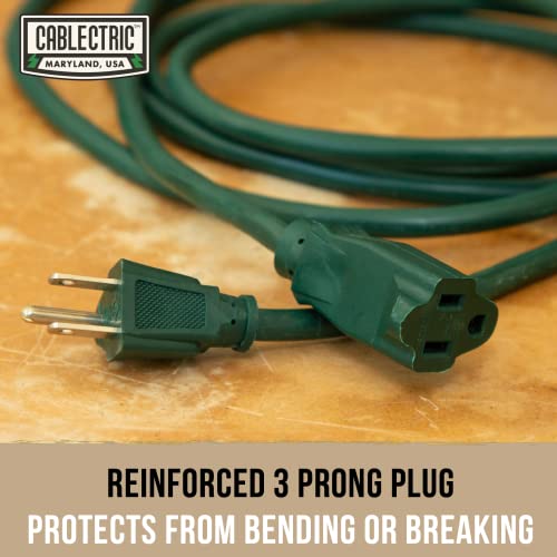 Cablectric Long Outdoor Extension Cord 200 Ft - 16/3 Sjtw Green 16 Gauge Electrical Cable With 3 Prong Grounded Plug - Weatherproof Cord For Lawn, Landscaping, Gardens & Outdoor Lights Decoration #TOP3