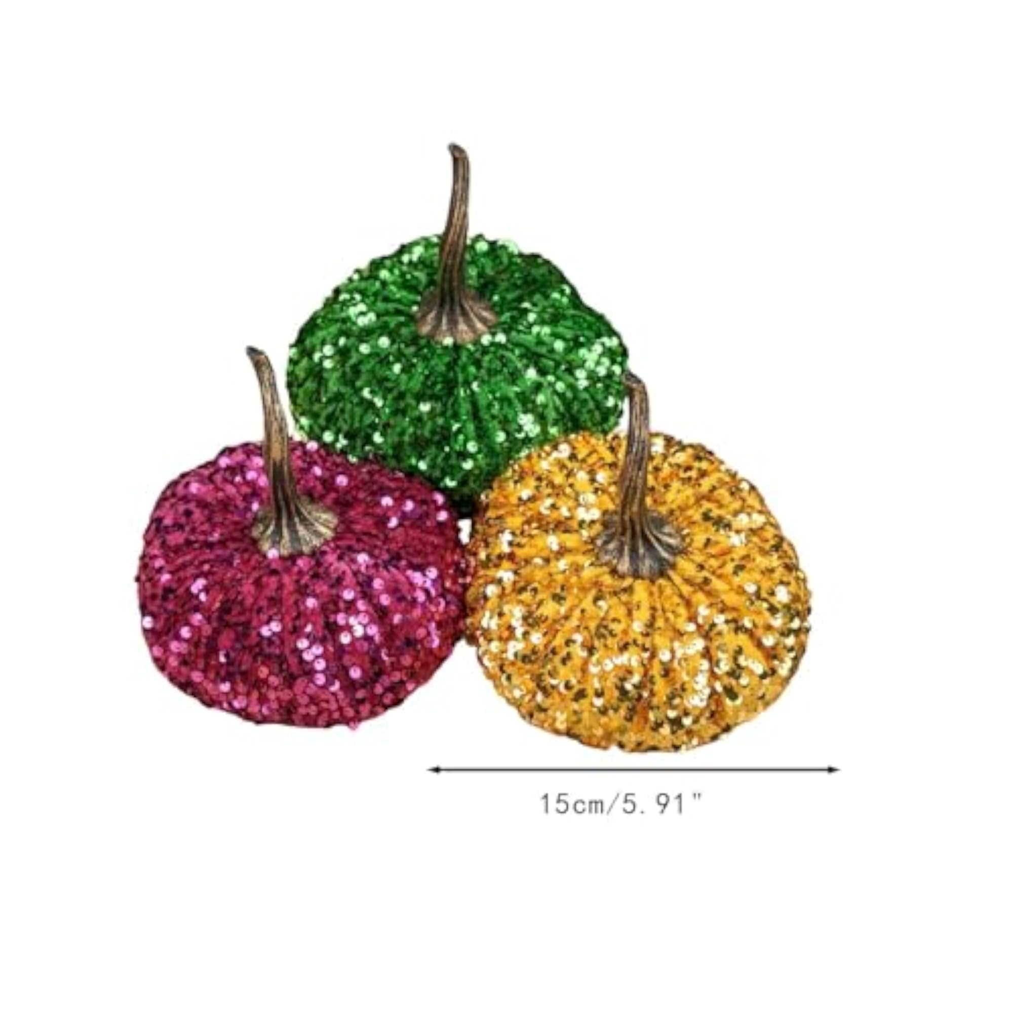 3X Thanksgiving Pumpkins Rustic Velvet Pumpkins for Mantel