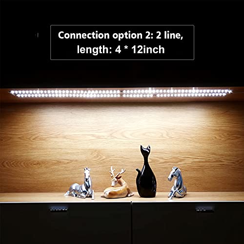 Image of WOBANE LED Display Light Kit, Set of 8x12 inch LED Strip Bar, Cabinet Lighting for Showcase, Bookshelf,Kitchen Counter,Shelves,Rope Lighting with 24W Adapter,6000K White DIY Lamp,Cross Light