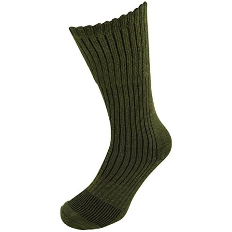 Men's Military Army Boot Long Thermal Socks Terry Cloth Cotton (UK 6-11, EUR 39-45) in Camo Green Cover