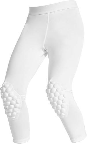 Leggings capri juveniles con rodilleras y almohadilla para los glúteos, mallas de compresión 34 para niños con protección de rodilla y glúteos