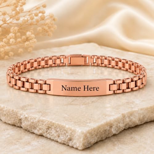 Image of Personalized Bracelet For Men - Adjustable Name Engraved Stainless Steel Bracelet Custom Gift for Him