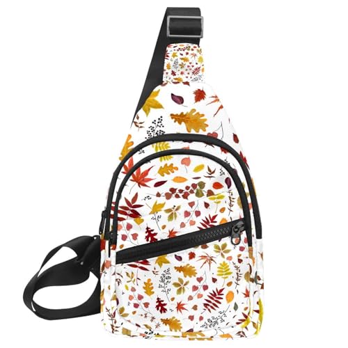 Sac à dos à bandoulière compact 30x18cm ultra léger motif feuilles multicolore