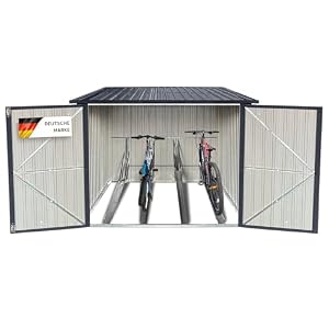 ALBATROS XXL Fahrradgarage Metall | 4 Fahrräder, abschließbar, RAL7016