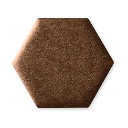 TAPHICEROS Hex Panneau Mural Rembourré, 30x26 cm, ALOVA 59, Marron Clair, Coussin Mural Hexagon Tête de lit rembourrée Plaque d'assise pour Chambre à Coucher, Salon, Bureau, Chambre d'enfant