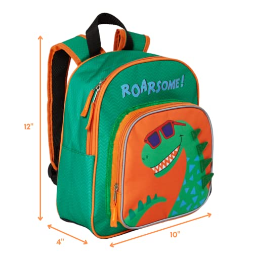 Ralme Dinosaur Mini Backpack Set With Water Bottle And Insulated Lunch Pocket For Kids & Toddlers - 12 Inch, Green #TOP3