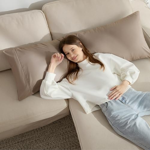 Image of Bedsure Body Pillow Case Cover - Taupe Brushed Microfiber Long Pillow Cases, Ultra Soft and Cozy Body Pillowcase with Envelope Closure for Kids, Wrinkle, Fade Resistant, 1 Pack, 20x54 Inches