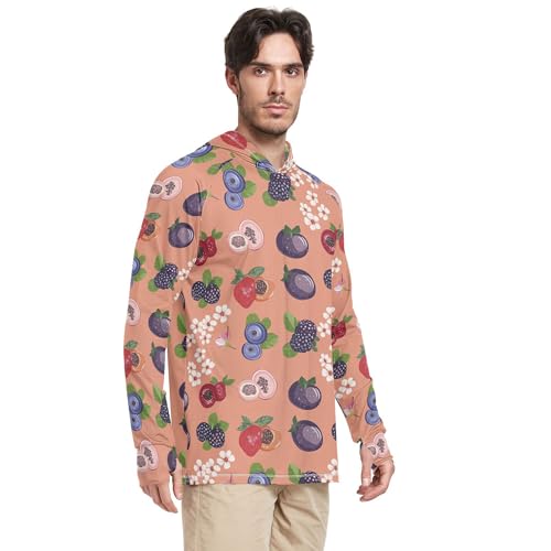 Funny Berry Fruit Rose Gold Sun Protection Hoodies Long Sleeve Sailing Shirts UPF 50 + Beach Shirt S2