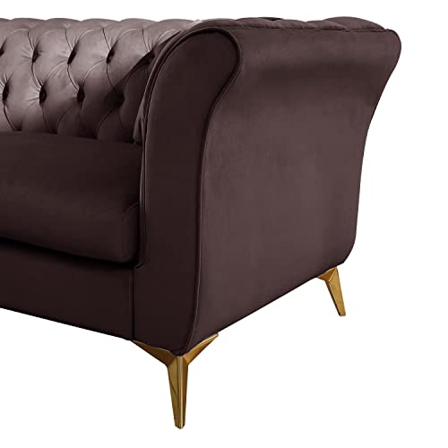Image of Supernal 3 Seater Sofa Set with Brass Legs Perfect Gives Luxurious Look for Home /Living Room /Office /Guest Room /Hotels /Lounge