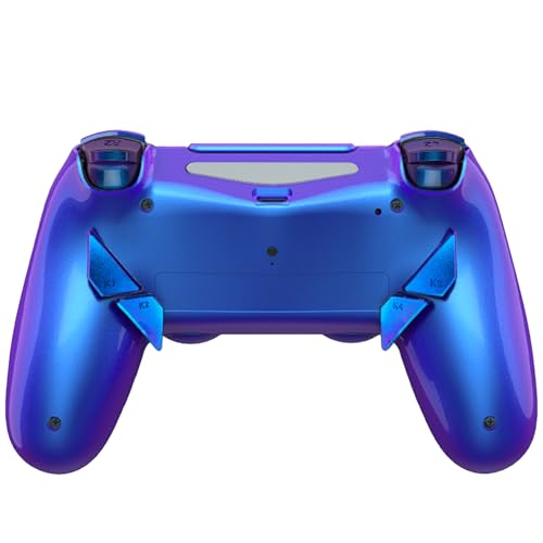Image of HEXGAMING NEW EDGE Wireless Controller Compatible with ps4-4 Back Buttons, 6 Profiles, Hair Triggers, Swappable Thumbsticks - Chameleon Purple Blue