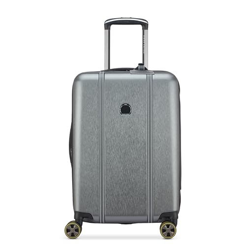 DELSEY PARIS Cadence Hardside Expandable Luggage with Spinner Wheels, Silver, Carry On 20 Inch